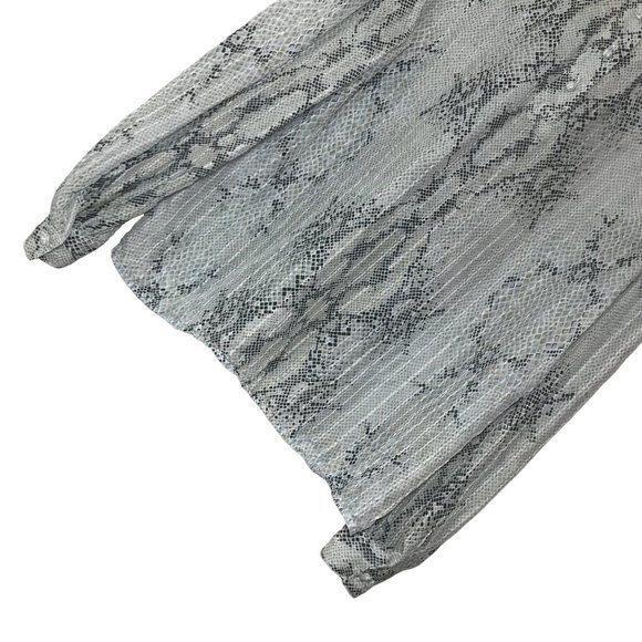 ADRIANNA PAPELL 100% Silk Vintage Snake Print Georgette Blouse Size 10 - Picture 7 of 9